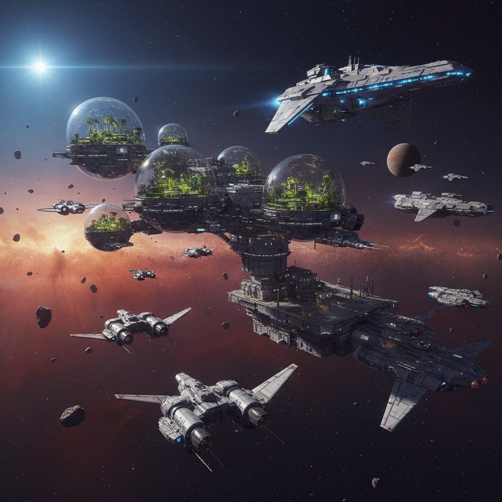 Space stations, biospheres, lander craft and warcraft